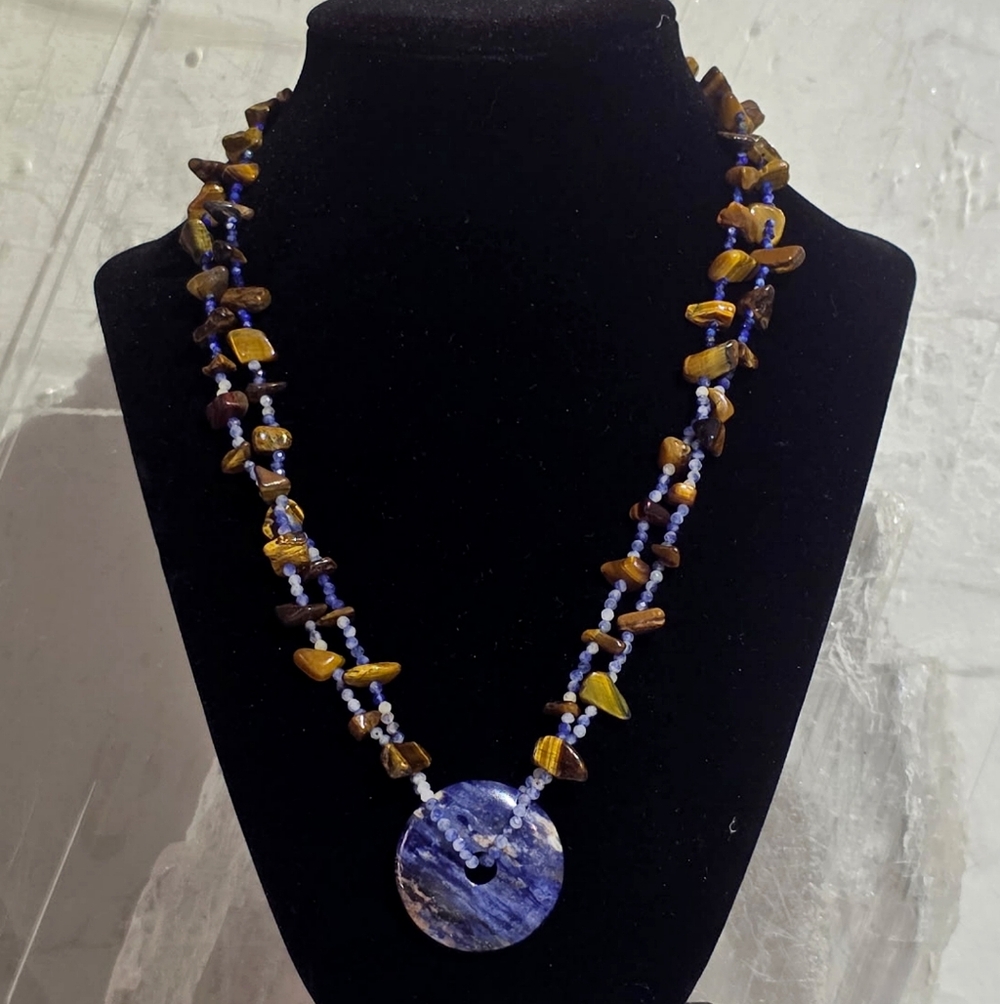 Lapis Lazuli, Tigers Eye And Sodalite Necklace